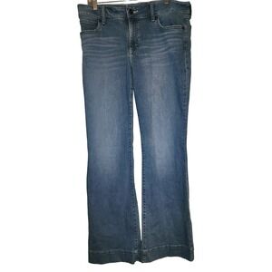 Wrangler Bootcut Flared Womens 31x34 Light Wash Denim Embroidered Pockets